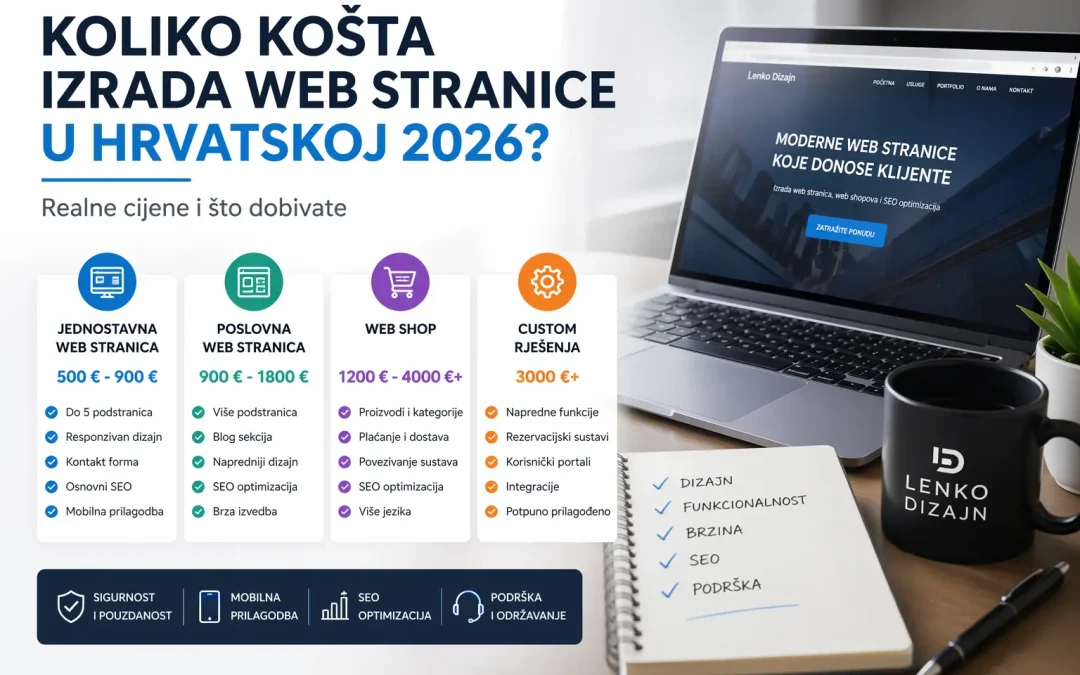 Koliko košta izrada web stranice u Hrvatskoj 2026? Realne cijene i što dobivate
