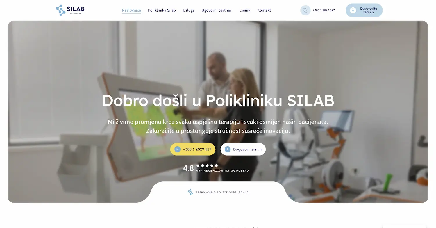 Lenko dizajn - izrada web stranica - Poliklinika Silab